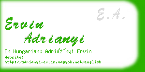 ervin adrianyi business card